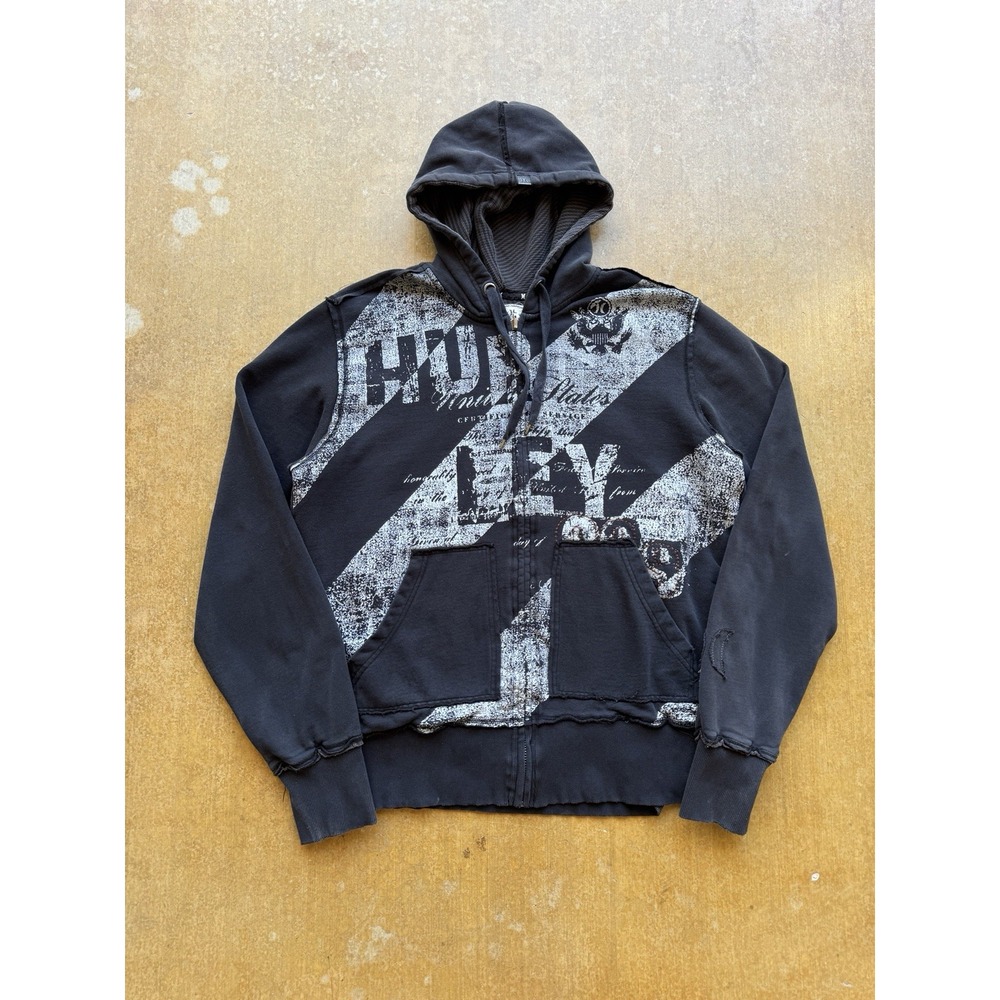 VTG Y2K Hurley Reversible Thermal Lined Zip Up Hoodie Heavy Skater Jacket XL
